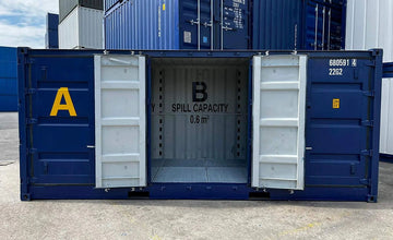 20 foot open side container with retention tank