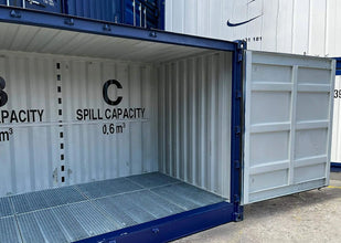 20 foot open side container with retention tank