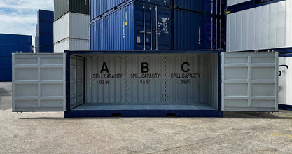 20 foot open side container with retention tank